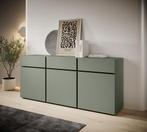 Meubella Dressoir Cainan groen zwart 180 cm, Nieuw, 150 tot 200 cm, 25 tot 50 cm, Verzenden