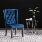 vidaXL Eetkamerstoel fluweel blauw, Huis en Inrichting, Stoelen, Verzenden, Nieuw