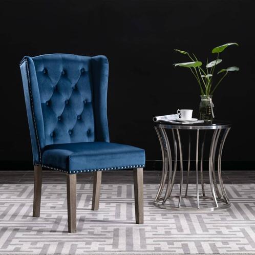 vidaXL Eetkamerstoel fluweel blauw, Huis en Inrichting, Stoelen, Nieuw, Verzenden