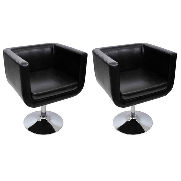 vidaXL Barstoelen 2 st kunstleer zwart, Huis en Inrichting, Fauteuils, Nieuw, Verzenden