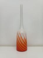 Vaas - Wit met oranje penseelstreken - 45,5 cm