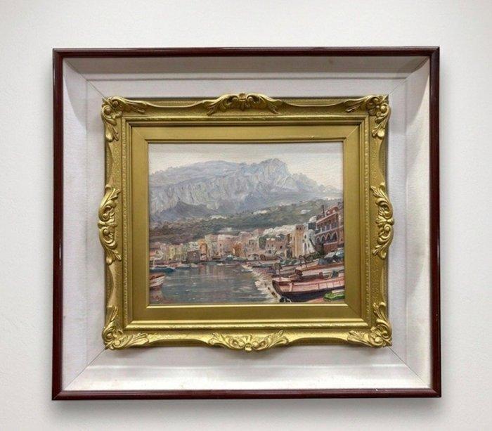 Antonio Martucci (1934) - Veduta del porto di Capri, Antiek en Kunst, Kunst | Schilderijen | Klassiek