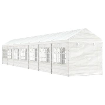 vidaXL Prieel met dak 15,61x2,28x2,69 m polyetheen wit, Verzenden