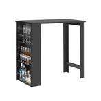 2dekans | SoBuy - Bartafel Met 3 Vakken - Zwart - 106x57x112, Huis en Inrichting, Tafels | Eettafels, Ophalen of Verzenden, Nieuw