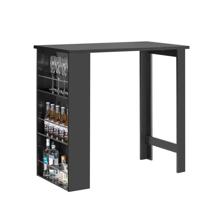 2dekans | SoBuy - Bartafel Met 3 Vakken - Zwart - 106x57x112, Huis en Inrichting, Tafels | Eettafels, Ophalen of Verzenden