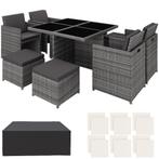 tectake Wicker zitgroep Manhattan 4+4+1 met aluminium frame, Tuin en Terras, Verzenden, Nieuw