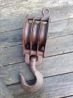 Maritieme objecten - Staal- Zwaar katrol, Antiek en Kunst