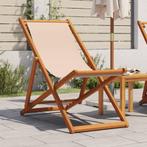 vidaXL Strandstoel inklapbaar massief eucalyptushout en stof, Tuin en Terras, Tuinstoelen, Verzenden, Nieuw
