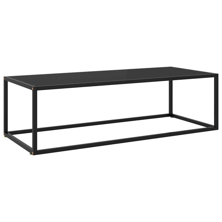 vidaXL Salontafel met zwart glas 120x50x35 cm zwart, Huis en Inrichting, Tafels | Salontafels, Nieuw, Verzenden