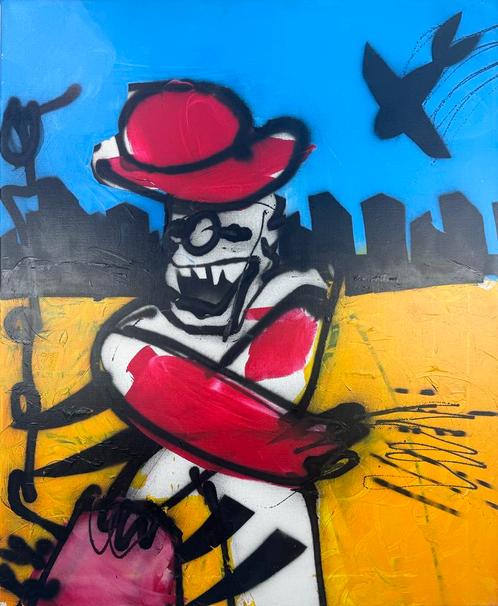 Herman Brood | Origineel Schilderij: De Hoed, Antiek en Kunst, Kunst | Schilderijen | Modern, Ophalen of Verzenden
