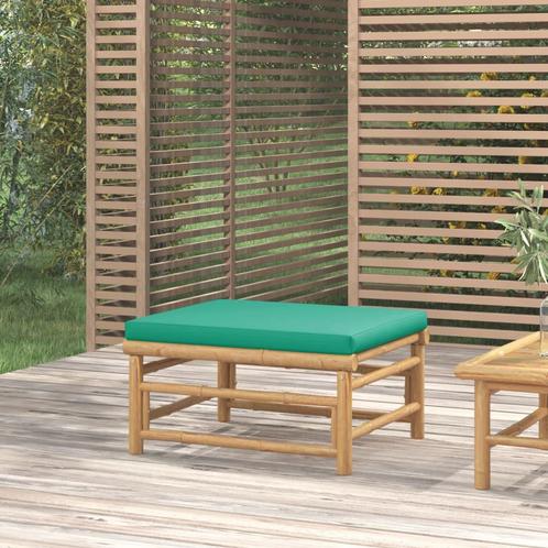 vidaXL Tuinvoetenbank met kussen bamboe groen, Tuin en Terras, Tuinsets en Loungesets, Nieuw, Verzenden