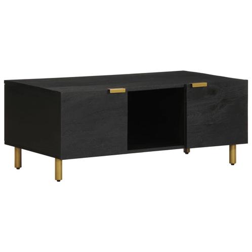 vidaXL Salontafel 100x54x40 cm bewerkt hout zwart, Huis en Inrichting, Tafels | Salontafels, Nieuw, Verzenden