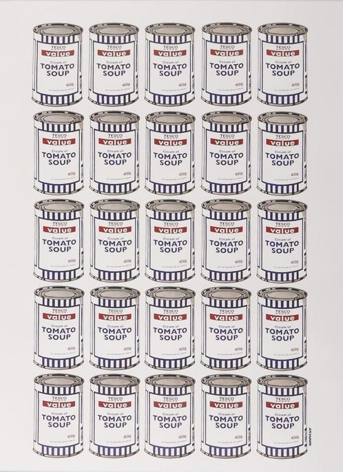 Banksy  - Soup Can`s / Tesco Value Tomato Soup Can, Antiquités & Art, Art | Lithographies & Sérigraphies, Envoi