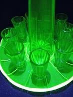 Drankservies (11) - Uraniumglas - Complete set met lade