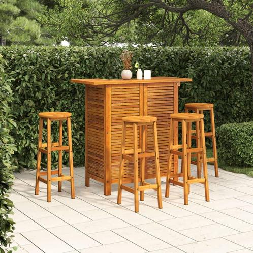 vidaXL 5-delige Tuinbarset massief acaciahout, Tuin en Terras, Tuinsets en Loungesets, Nieuw, Verzenden