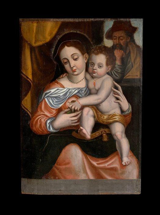 École de Tolède (c. 1550) - La Vierge de la poire, Antiek en Kunst, Kunst | Schilderijen | Klassiek