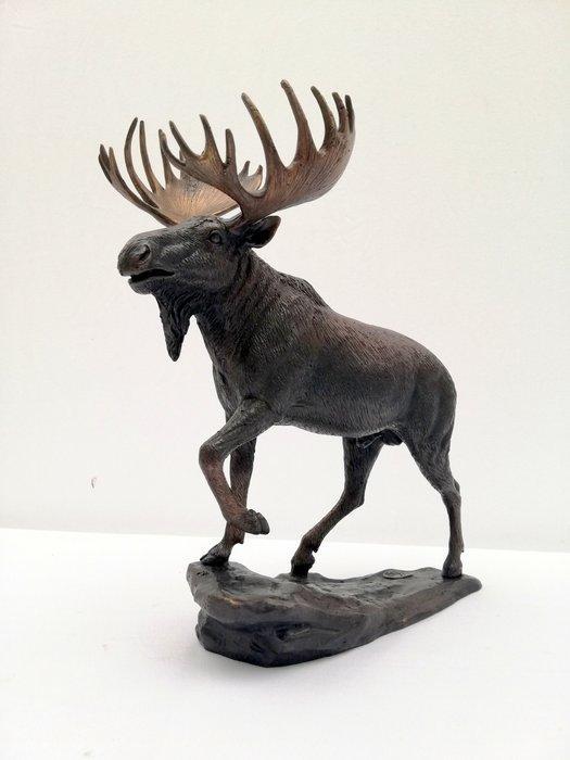 Beeldje - A moose - Elk - Brons, Antiquités & Art, Art | Objets design