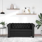 vidaXL Tweezitsbank Chesterfield-stijl kunstleer zwart, Huis en Inrichting, Zetels | Zetels, Verzenden, Nieuw