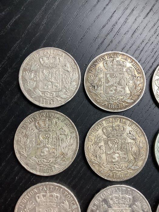 België. Leopold II. 5 Francs 1867-1869 (Zonder Minimumprijs), Postzegels en Munten, Munten | Nederland