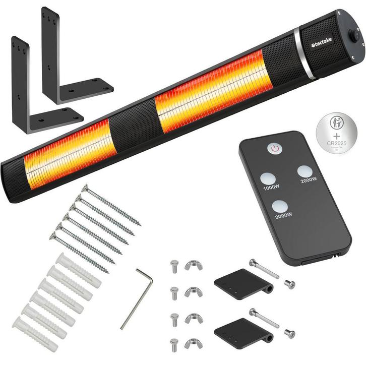 tectake Infraroodstraler Solaris Horizon 3000W, aluminium be, Auto-onderdelen, Airco en Verwarming, Verzenden