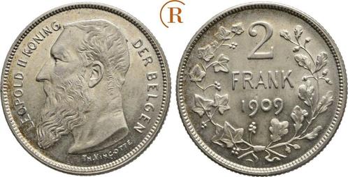 2 Frank Belgie Koenigreich: Leopold Ii, 1865-1909:, Postzegels en Munten, Munten | Europa | Niet-Euromunten, België, Verzenden