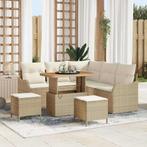 vidaXL Tuinbank Set 8 pcs Beige poly rattan, Tuin en Terras, Verzenden, Nieuw
