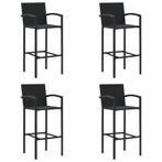 vidaXL Barkrukken 4 st poly rattan zwart, Tuin en Terras, Verzenden, Nieuw
