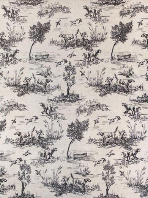 JACHTVERSLAGEN - Velours Toile de Jouy in Beperkte Editie -, Antiek en Kunst, Antiek | Tapijten, Tafelkleden en Textiel