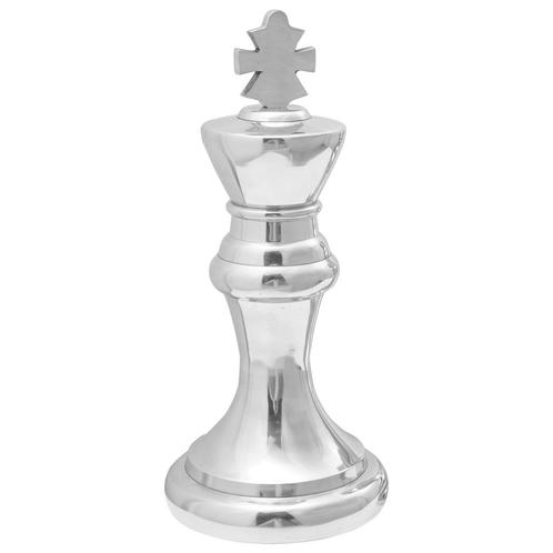 vidaXL Schaakstandbeelden 2 stuks Zilver Aluminium, Antiek en Kunst, Kunst | Beelden en Houtsnijwerken, Verzenden
