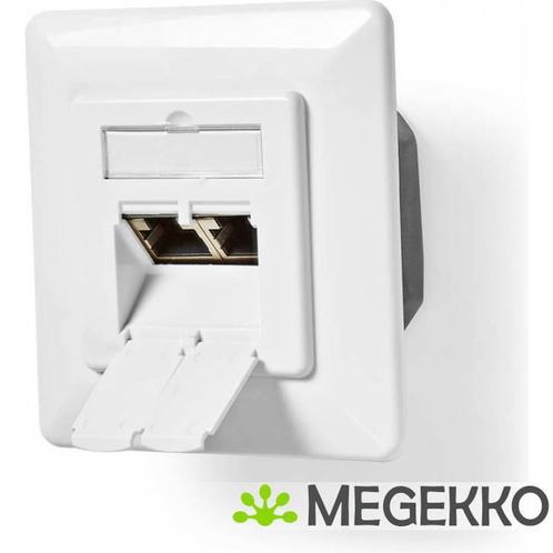 Nedis Netwerk Wanddoos 2 x RJ45 Female CAT6a Goud Verguld, Computers en Software, Pc- en Netwerkkabels, Nieuw, Verzenden