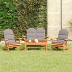 vidaXL 4-delige Loungeset Adirondack massief acaciahout, Tuin en Terras, Verzenden, Nieuw, Loungeset