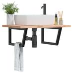 vidaXL Wandbeugels voor wasbak 2 st trapezium staal zwart, Doe-het-zelf en Bouw, Verzenden, Nieuw