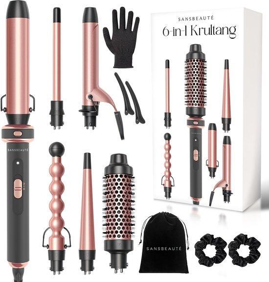 2dekans | Sansbeauté® 6 in 1 Krultang met Klem - Keramische, Handtassen en Accessoires, Uiterlijk | Haarverzorging, Ophalen of Verzenden