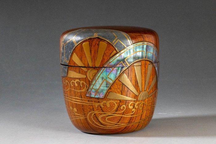 Katawaguruma Maki-e theedoos met goud en parelmoer. - Hout,, Antiek en Kunst, Antiek | Overige Antiek