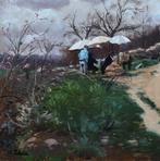 Paul Saïn (1853 - 1908) - Atelier de peinture en plein-air, Antiquités & Art