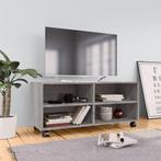 vidaXL Tv-meubel met wieltjes 90x35x35 cm bewerkt hout grijs, Verzenden, Nieuw