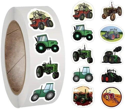 Sluitstickers trekkers tractor beloning rond etiket 2,5 cm, Hobby en Vrije tijd, Knutselen, Nieuw