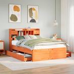 vidaXL Bed met boekenkast zonder matras grenenhout wasbruin, Huis en Inrichting, Slaapkamer | Bedden, Verzenden, Nieuw
