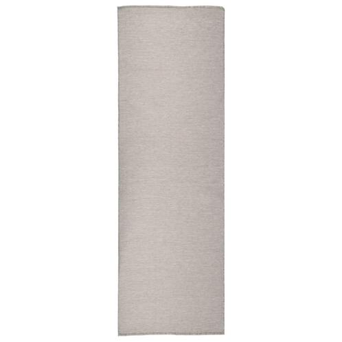 vidaXL Buitenkleed platgeweven 80x250 cm taupe, Huis en Inrichting, Stoffering | Tapijten en Vloerkleden, Nieuw, Verzenden