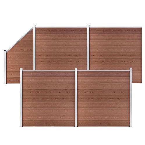 vidaXL Schuttingset 4 vierkant en 1 schuin 792x186 cm HKC, Tuin en Terras, Tuinhekken en Hekwerk, Nieuw, Verzenden