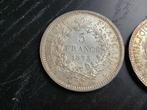 France. 5 Francs 1873-A en 1875-A Hercule (2 munten) (Sans