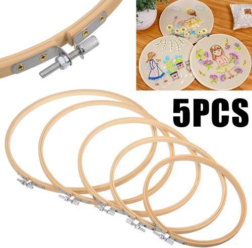 Bamboe borduurring flowerhoop bloemenring 5 maten 15-26 cm, Huis en Inrichting, Woonaccessoires | Kunstplanten en Kunstbloemen