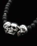 Lava steen - Ketting - Bewerkte schedels - Kracht & Wijsheid, Antiek en Kunst