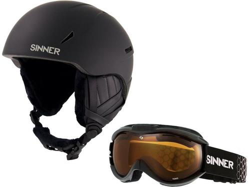 Sinner COMBI-PACK - CREST skihelm + TOXIC skibril - Zwart -, Huis en Inrichting, Woonaccessoires | Overige, Nieuw, Verzenden