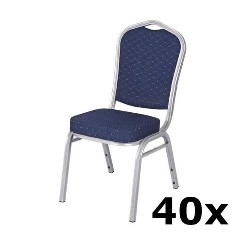 Stackchair Blues | 40x | Blauw | Stalen Frame Luxus, Zakelijke goederen, Horeca | Keukenapparatuur, Nieuw in verpakking, Verzenden
