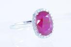 Zonder minimumprijs - Ring Platina - 4.27ct. tw. Robijn -, Handtassen en Accessoires, Ringen, Nieuw