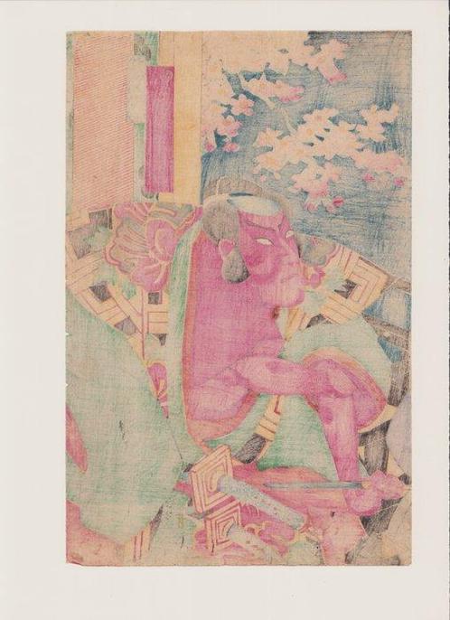 one of triptych, from the series, Kabuki Scene from Mukashi, Antiek en Kunst, Antiek | Overige Antiek