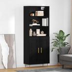 vidaXL Highboard Wandgemonteerd 2 pcs Zwart Eiken Bewerkt, Huis en Inrichting, Verzenden, Nieuw