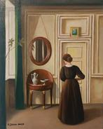 A. Della Valle (XX), da Vilhelm - Interno elegante con dama, Antiquités & Art