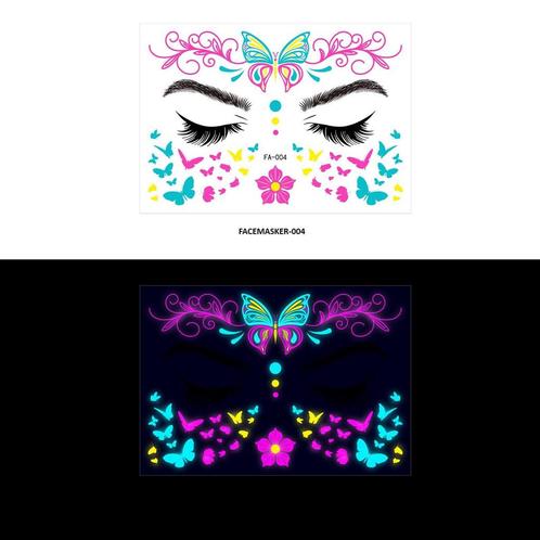 Gezicht Sticker Glow in the Dark FA-004, Vêtements | Hommes, Costumes de carnaval & Vêtements de fête, Envoi